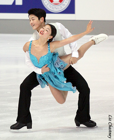 Mai and Alex Shibutani performing their free dance at the 2010 Nebelhorn Trophy. (Photo by Liz Chastney